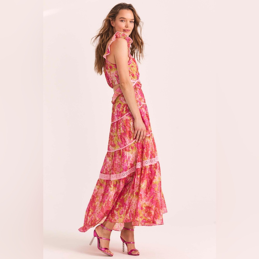 LoveShackFancy Madsen Floral Maxi Dress With Cut Outs - Picture 4 of 16